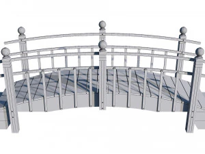 wooden garden bridge 3D Model