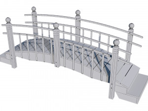 wooden garden bridge 3D Модель