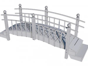 wooden garden bridge 3D Model