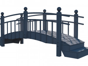 wooden garden bridge 3D Модель