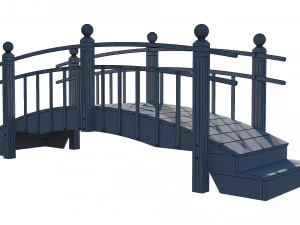 wooden garden bridge 3D Model