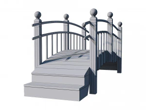 wooden garden bridge 3D Model
