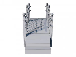 wooden garden bridge 3D Model