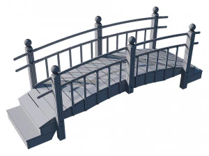 wooden garden bridge 3D Model