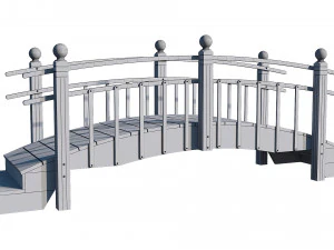 wooden garden bridge 3D Model