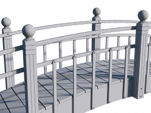 wooden garden bridge 3D Модель