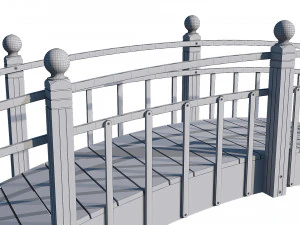 wooden garden bridge 3D Model