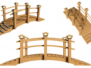 wooden garden bridge 3D Model