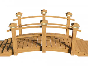 wooden garden bridge 3D Model