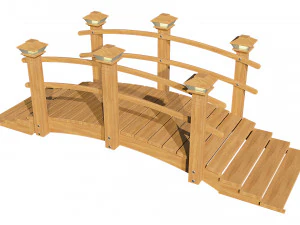 wooden garden bridge 3D Model