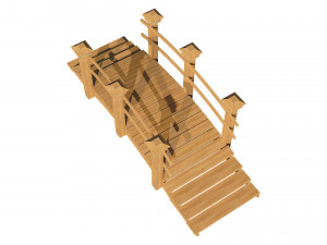wooden garden bridge 3D-Modell