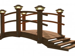 wooden garden bridge 3D-Modell