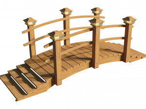 wooden garden bridge 3D-Modell