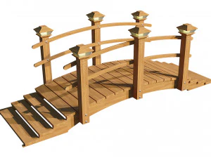 wooden garden bridge 3D Model