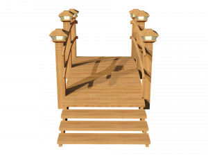 wooden garden bridge 3D-Modell