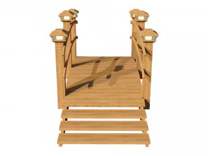 wooden garden bridge 3D Model