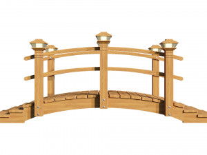wooden garden bridge 3D-Modell