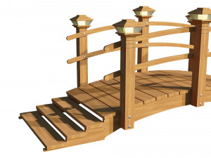 wooden garden bridge 3D-Modell