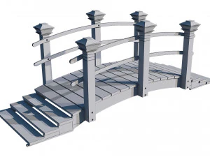 wooden garden bridge 3D Model