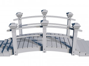 wooden garden bridge 3D-Modell