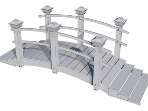wooden garden bridge 3D-Modell
