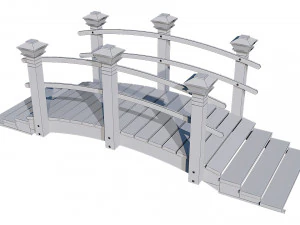 wooden garden bridge 3D Model