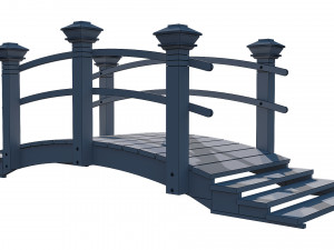 wooden garden bridge 3D-Modell