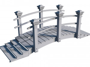 wooden garden bridge 3D-Modell