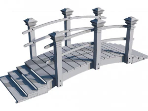 wooden garden bridge 3D Model