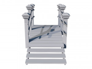 wooden garden bridge 3D-Modell