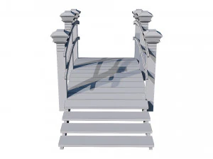 wooden garden bridge 3D Model