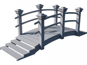 wooden garden bridge 3D Model