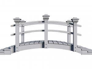 wooden garden bridge 3D-Modell