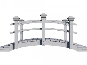 wooden garden bridge 3D Model