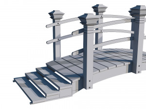 wooden garden bridge 3D-Modell