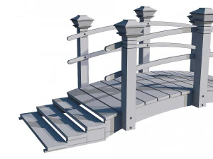 wooden garden bridge 3D Model