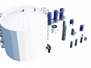 oil refinery asset pack 3D Model