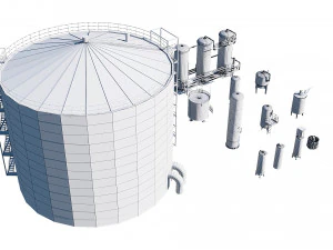 oil refinery asset pack 3D Model