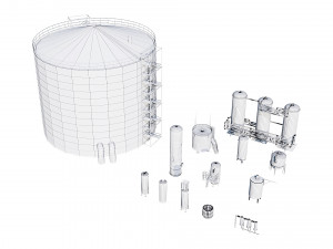 oil refinery asset pack 3D Модель