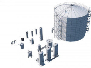 oil refinery asset pack 3D Модель