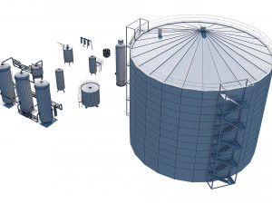 oil refinery asset pack 3D Model