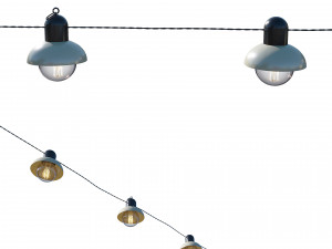 string lights edison lamps 3D Model