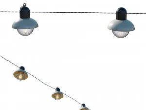 luci a corda lampade edison Modello 3D