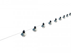 string lights edison lamps 3D Model