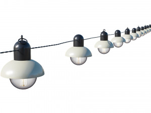 string lights edison lamps 3D Model