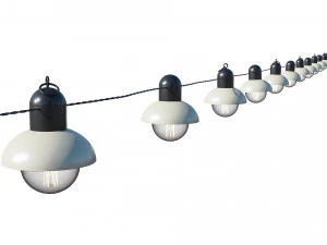 string lights edison lamps 3D Model