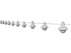 string lights edison lamps 3D Model