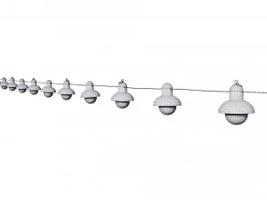 string lights edison lamps 3D Model
