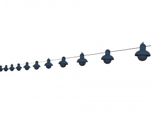 string lights edison lamps 3D Model