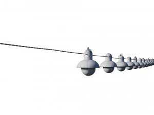 string lights edison lamps 3D Model